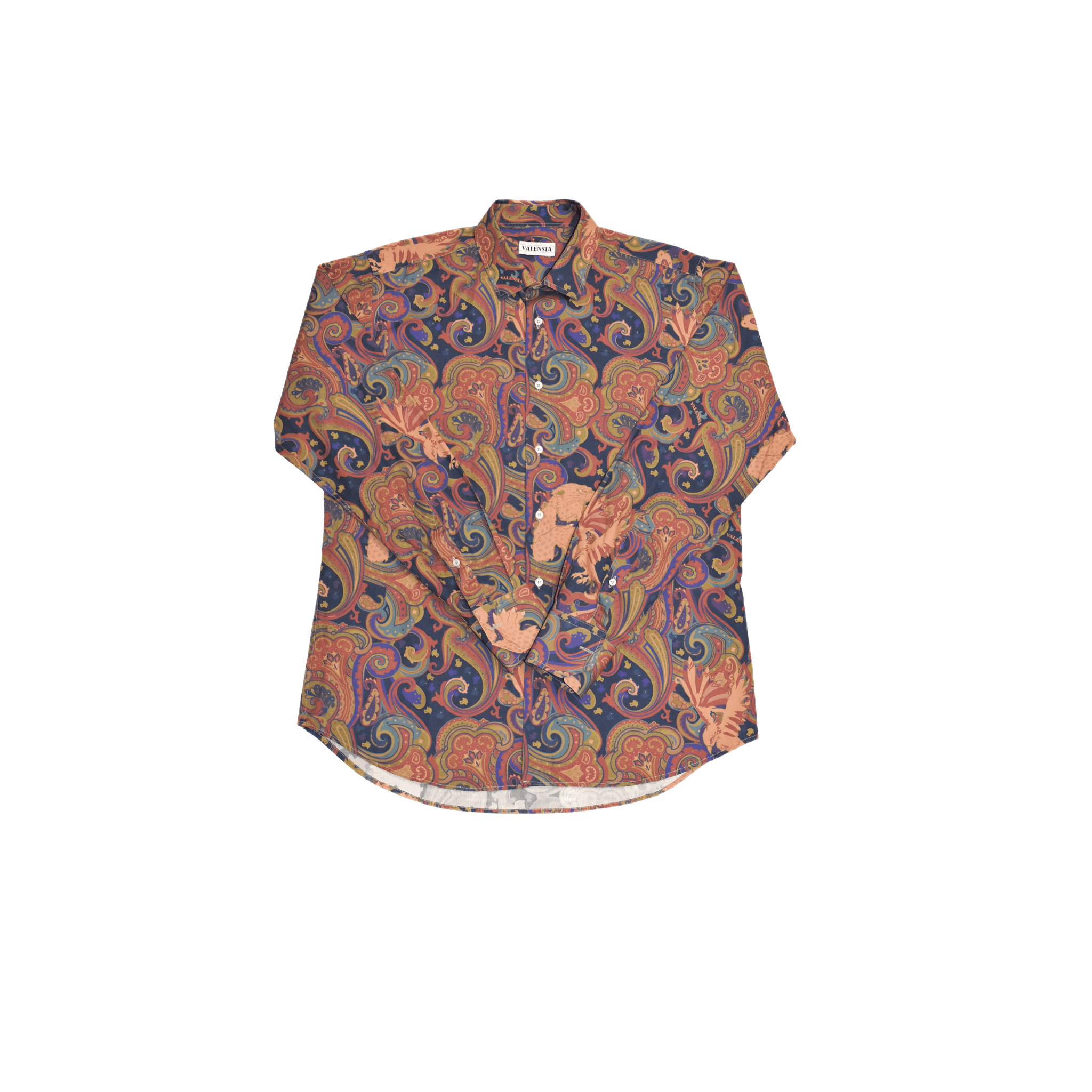 CAMICIA FANTASIA BLU IN COTONE ORGANICO - VALENSIA MODA