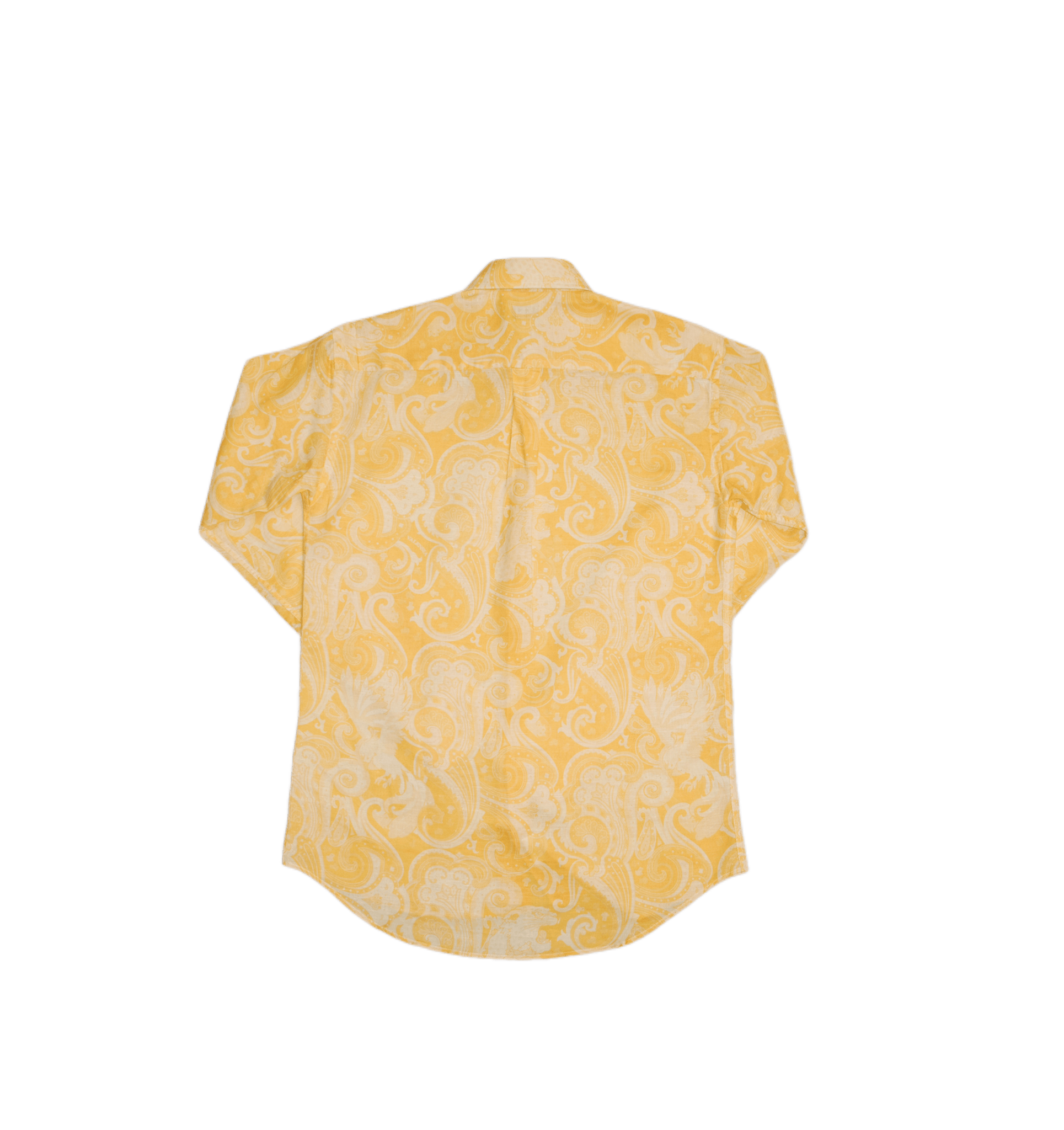 CAMICIA FANTASIA GIALLA MISTO LINO - VALENSIA MODA