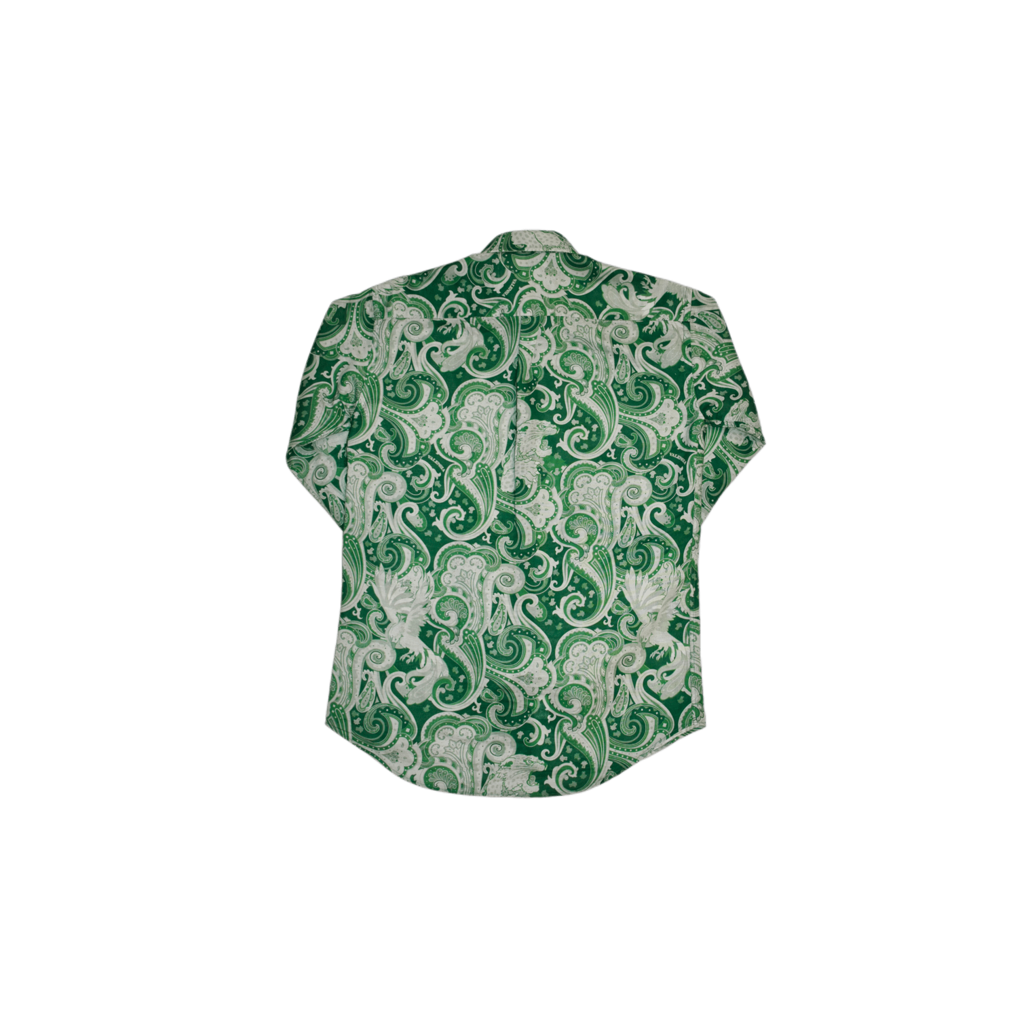 CAMICIA FANTASIA VERDE MISTO LINO - VALENSIA MODA