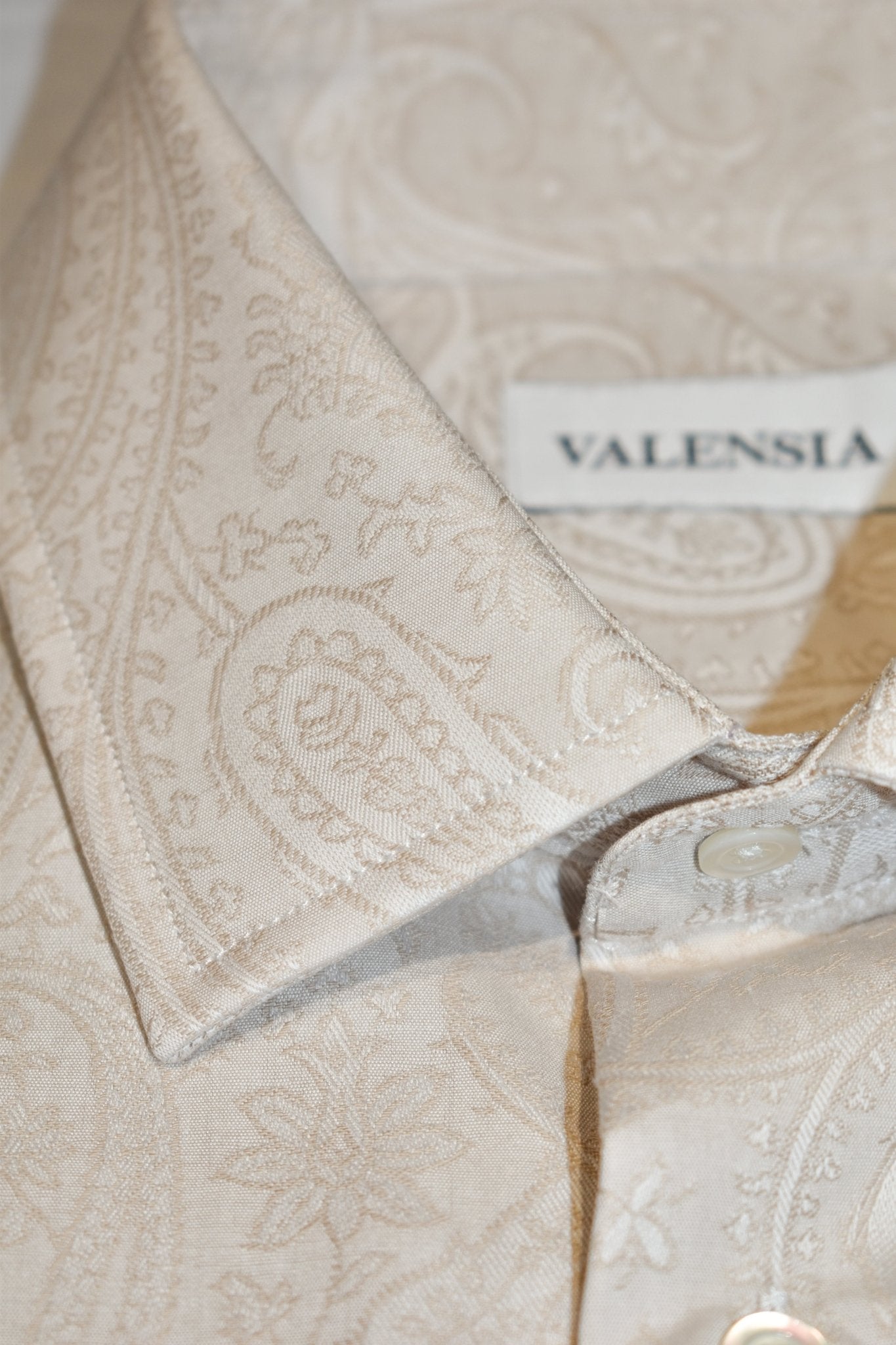 Camicia jacquard giapponese beige - VALENSIA