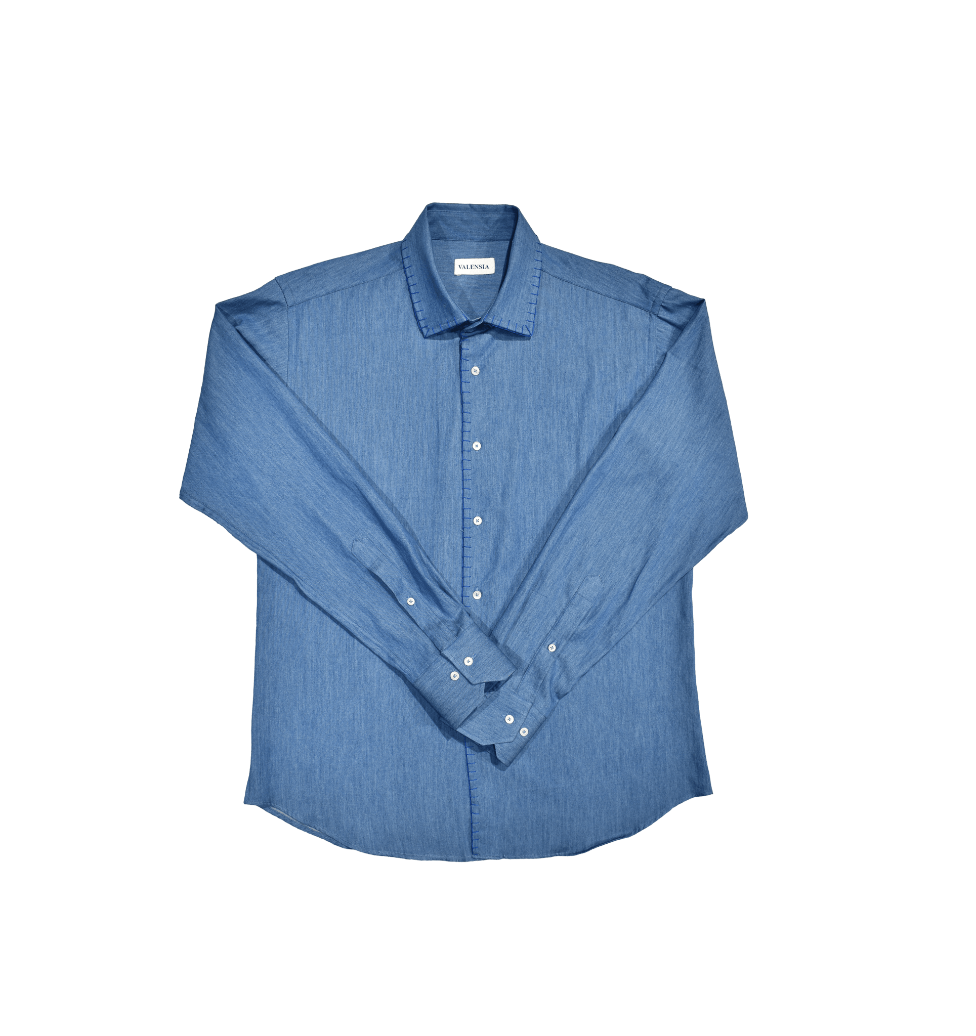 Camicia jeans con profili ricamati a mano - VALENSIA