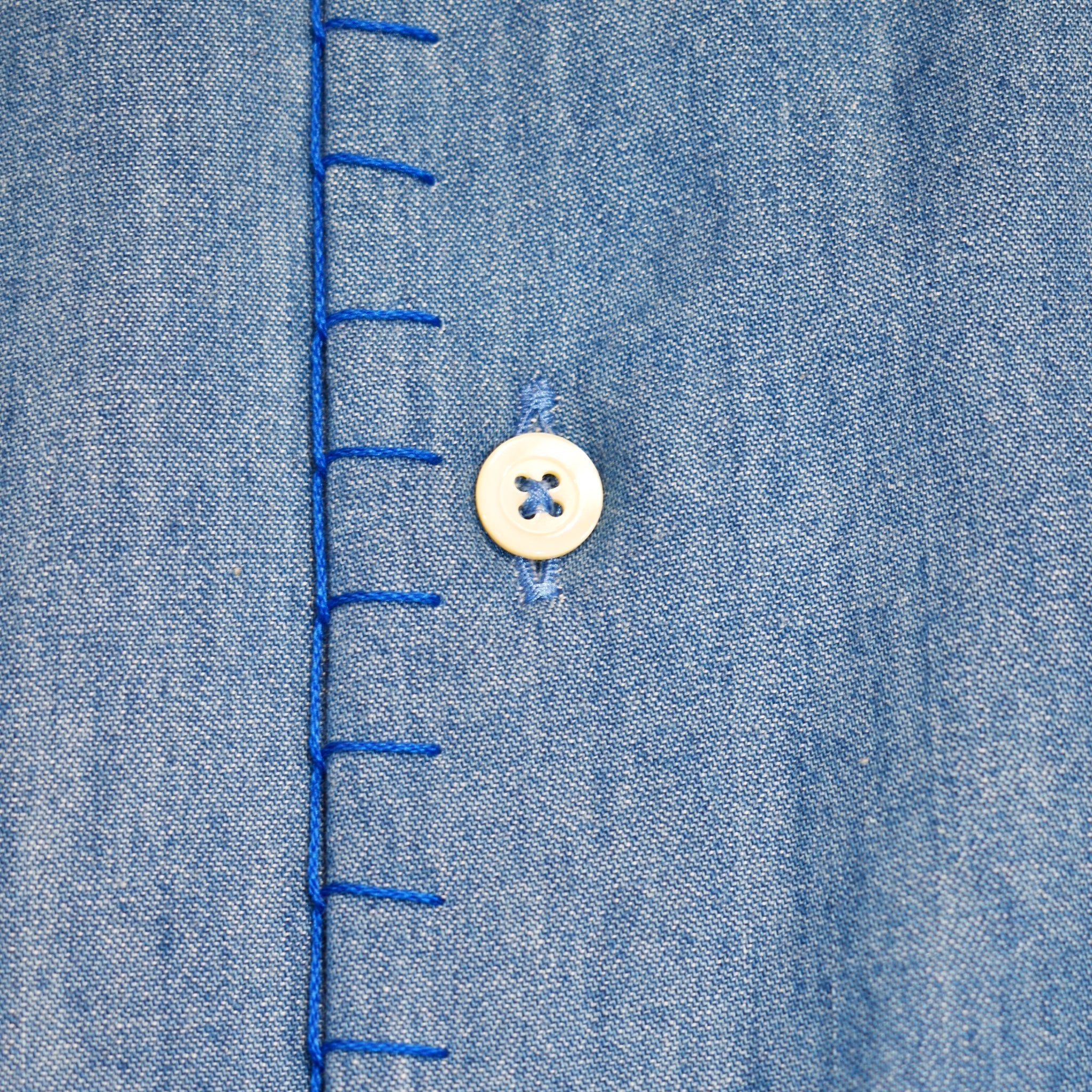 Camicia jeans con profili ricamati a mano - VALENSIA