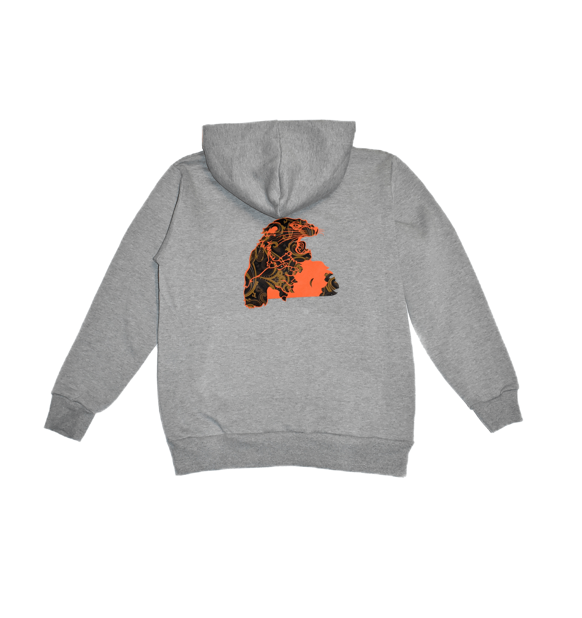 FELPA GRIGIO MELANGE CAPPUCCIO GIAGUARO PAISLEY - VALENSIA MODA