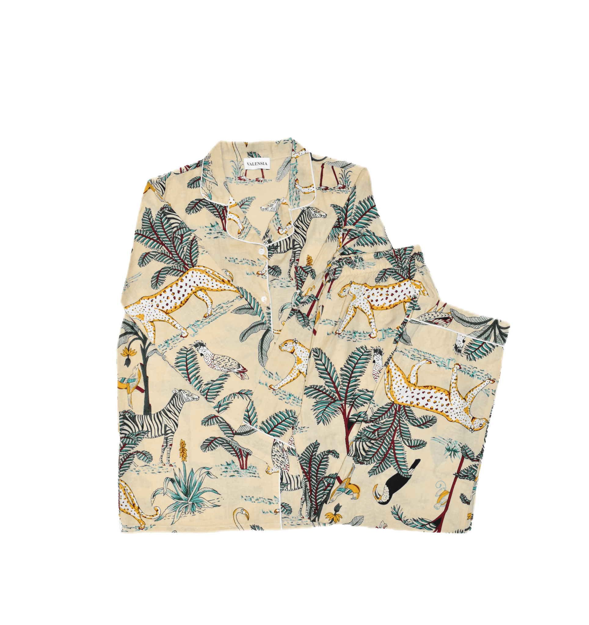 Pigiama fantasia beige jungle - VALENSIA MODA