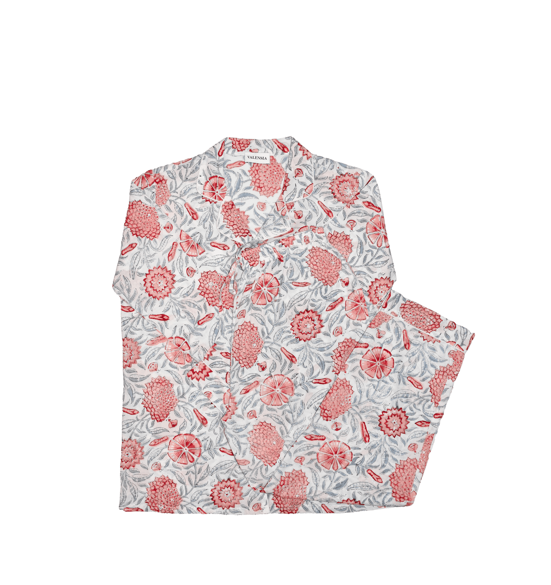 Pigiama fantasia bianca floreale - VALENSIA MODA
